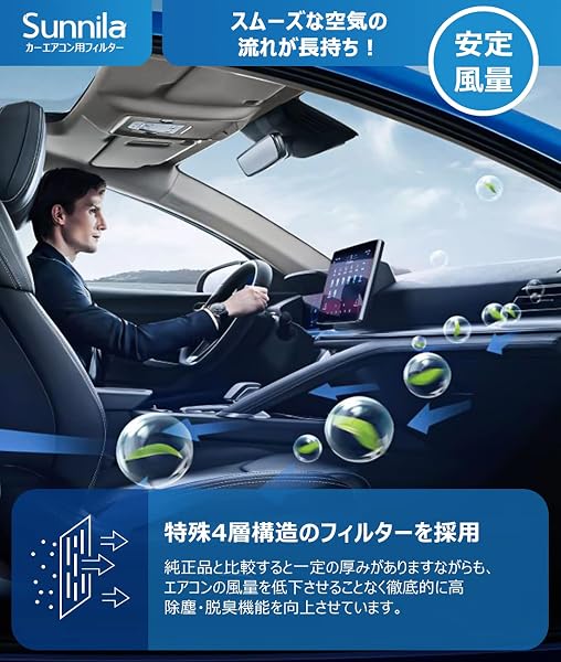 カーエアコンフィルター クリーンエアフィルター DCC1009 特殊4層構造 【高除塵/PM2.5対策/花粉対策/抗菌・防カビ/抗ウイルス/脱臭】 トヨタ/レクサス/スバル/ダイハツ用 高機能 交換用 車用 ※車種適合確認要 - 5