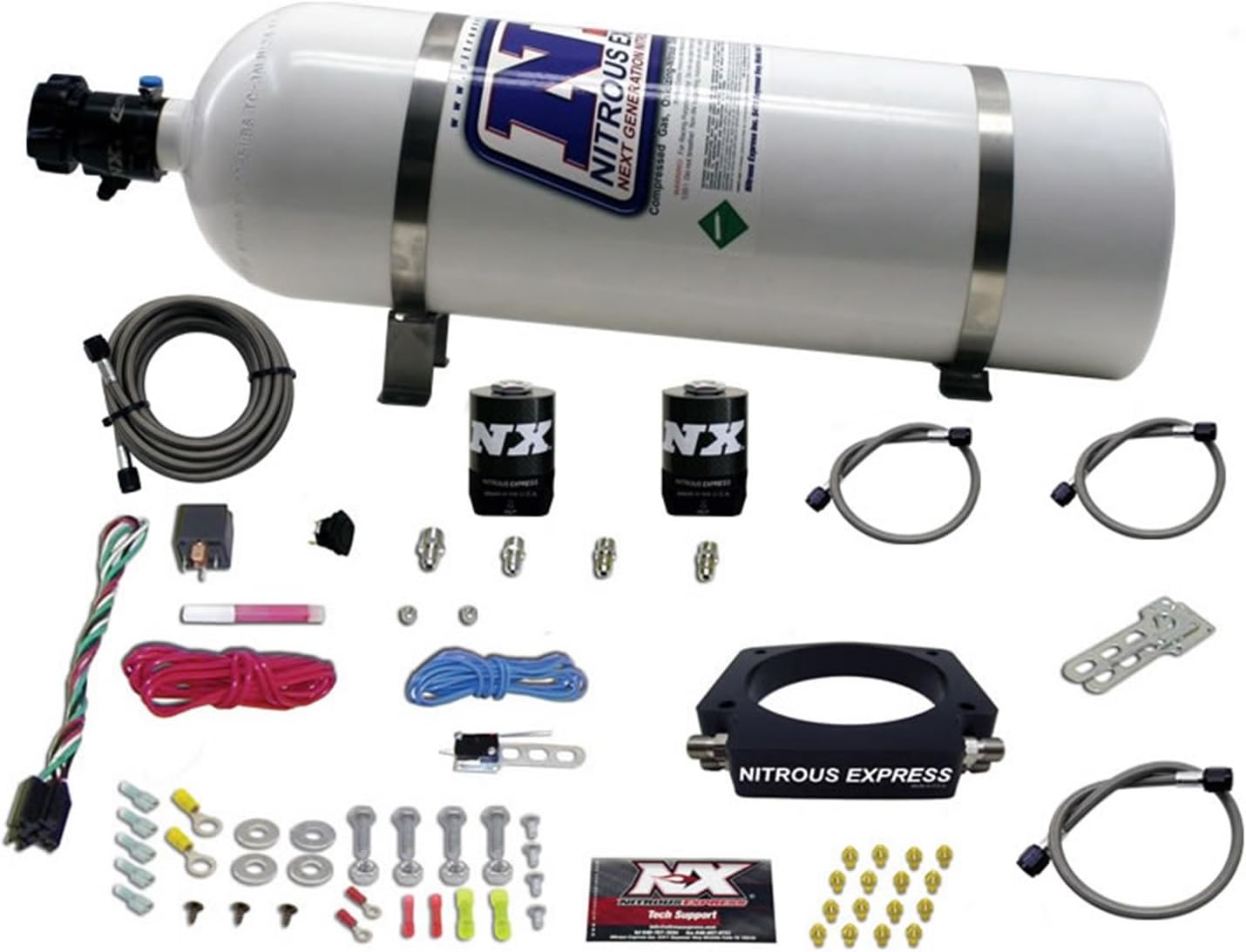 Nitrous Express - GM LS 102mm Nitrous Plate Kit (50-400HP) w/15lb Bottle (20933-15)