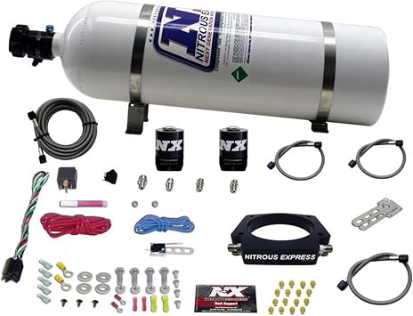 Nitrous Express - مجموعة ألواح النيتروز GM LS مقاس 102 مم بقوة 50-400 حصان مع زجاجة سعة 15 رطلاً 20933-15