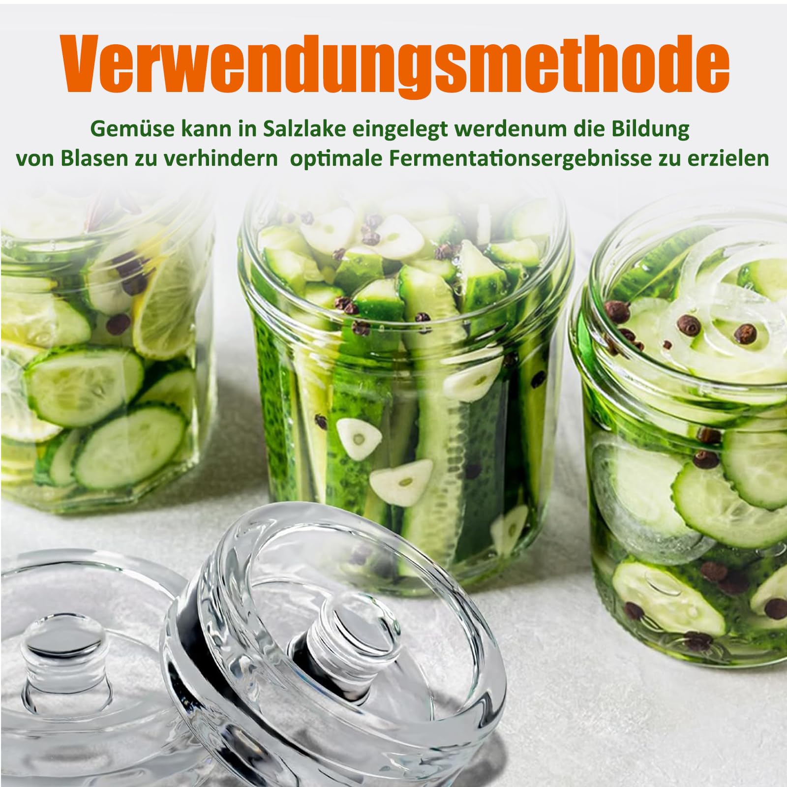 Aarcyye Fermentatiegewichten, 4 stuks fermentatieglasgewichten, komkommerinmaakglasgewichten, glasgewichten voor fermentatie 7 cm, glasgewichten voor gisting met brede opening, inmaakpotten (vast