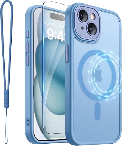 Miniatura 24 de ROYBENS Funda transparente mate para iPhone 14 Pro-Max compatible con Magsafe, protección completa de lente de cámara, protector de pantalla, correa