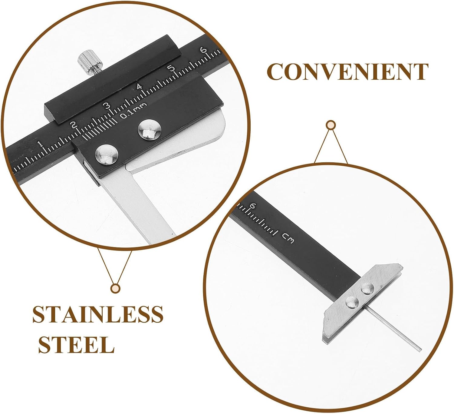 Brake Pad Thickness Gauge with Measuring Tool for Stainless Steel Material and Clamping Range 0-60mm Quick and Accurate Measurement Brake Disc