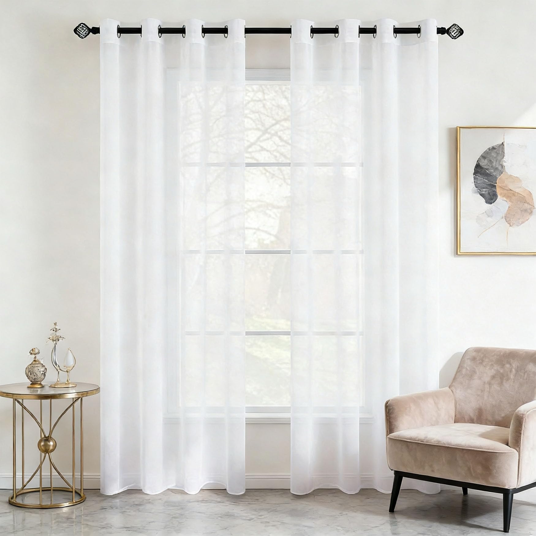 Voilage fenêtre filtrage de lumière et protection de l'intimité