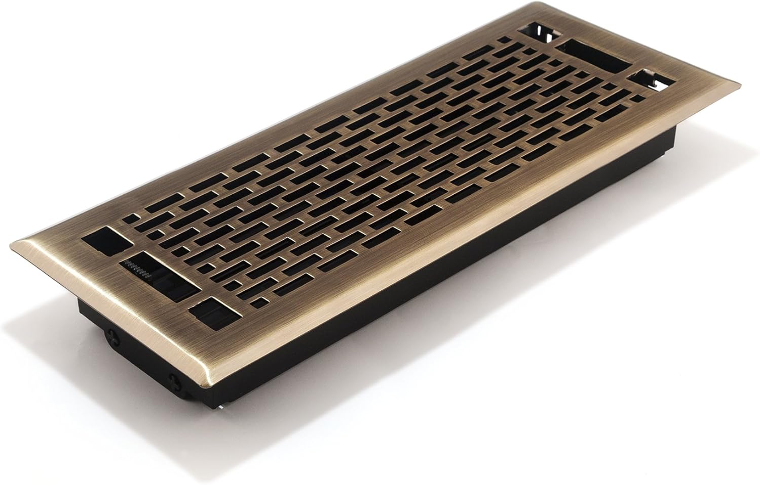 Accord AMFRSNMA410 Manhattan Floor Register, 4-Inch x 10-Inch(Duct Opening Measurements), Satin Nickel - - 