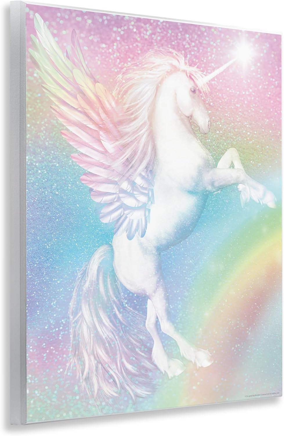 Stupell Industries Pastel Glitz Unicorn Wall Plaque Art Design by Reinders, 11 x 14