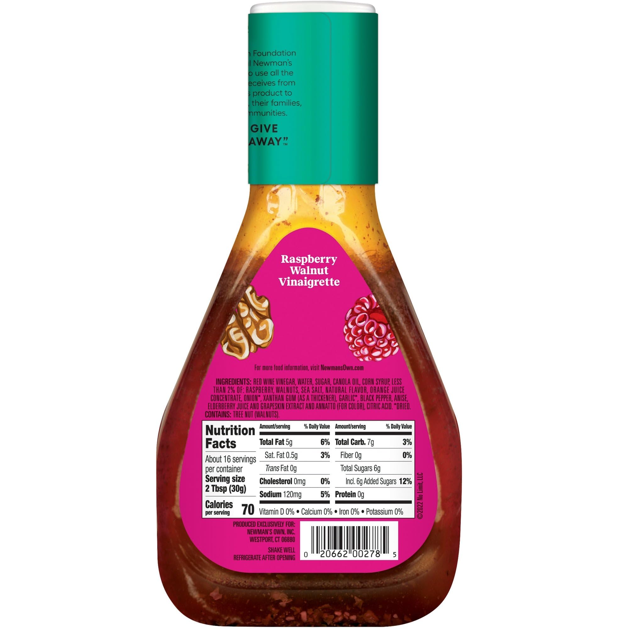 Amazon.com : Newman's Own Raspberry Dressing - 16 oz - 2 pk : Grocery &  Gourmet Food