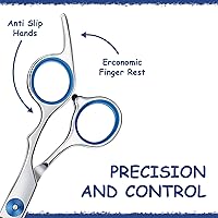 Vista 3 de Maxshop - Tijeras de aseo para perros, 7 pulgadas, profesionales, paquete de 2 tijeras de titanio de acero inoxidable de alta resistencia, kit