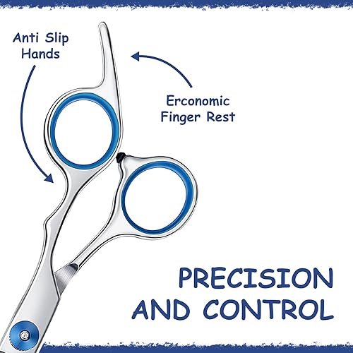 Miniatura 3 de Maxshop - Tijeras de aseo para perros, 7 pulgadas, profesionales, paquete de 2 tijeras de titanio de acero inoxidable de alta resistencia, kit