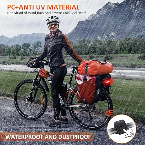 Miniatura 6 de For Cargo Rack ONVIAN Smart Bike Tail Light with Turn Signals for Rear Bike Rack Mounting, Rechargeable Auto-Sensing Bike Turn Signals Light Alarm,