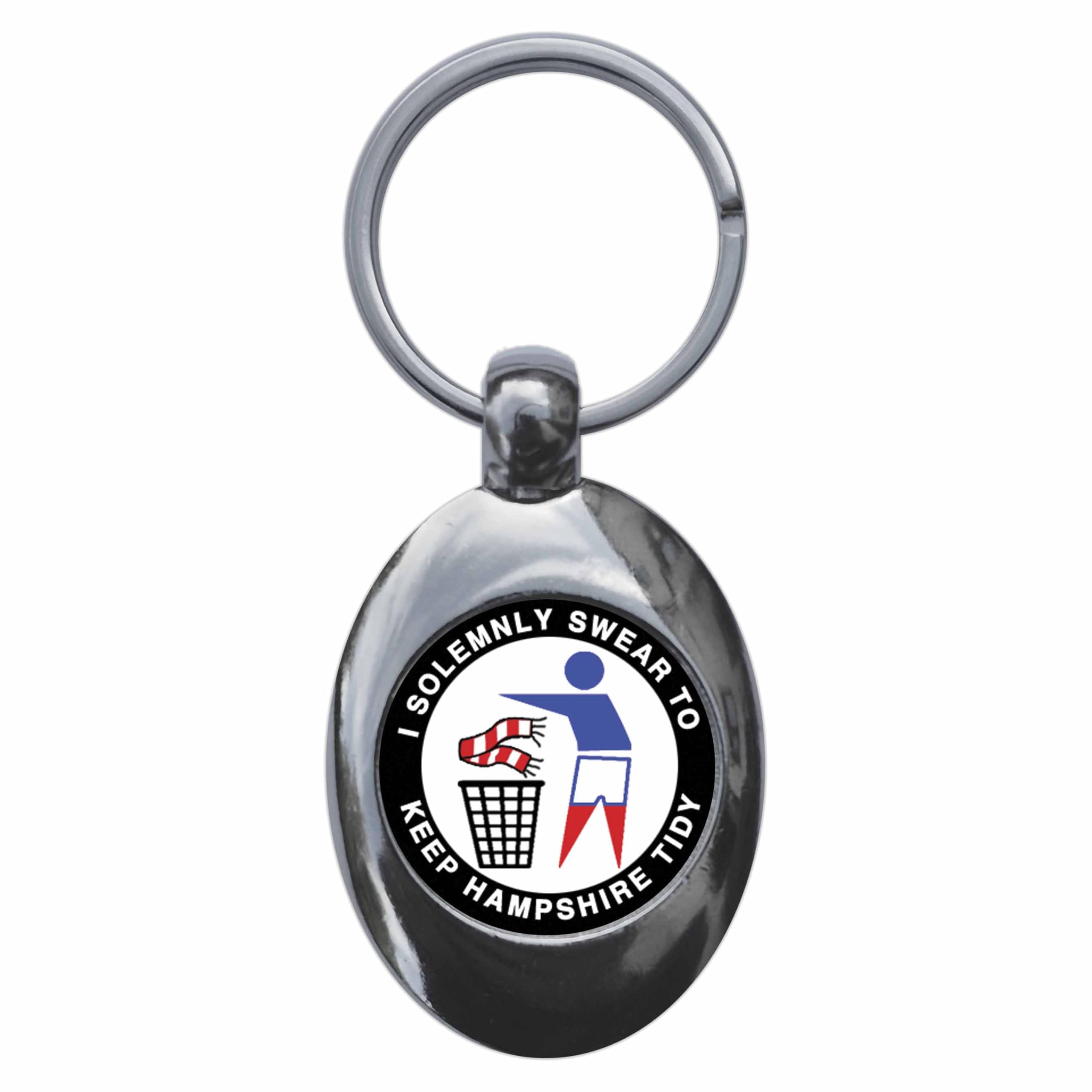 Ozorath I Solemnly Swear To Keep Hampshire Tidy Keyring Keychain Key Ring Chain With Trolley Coin - P