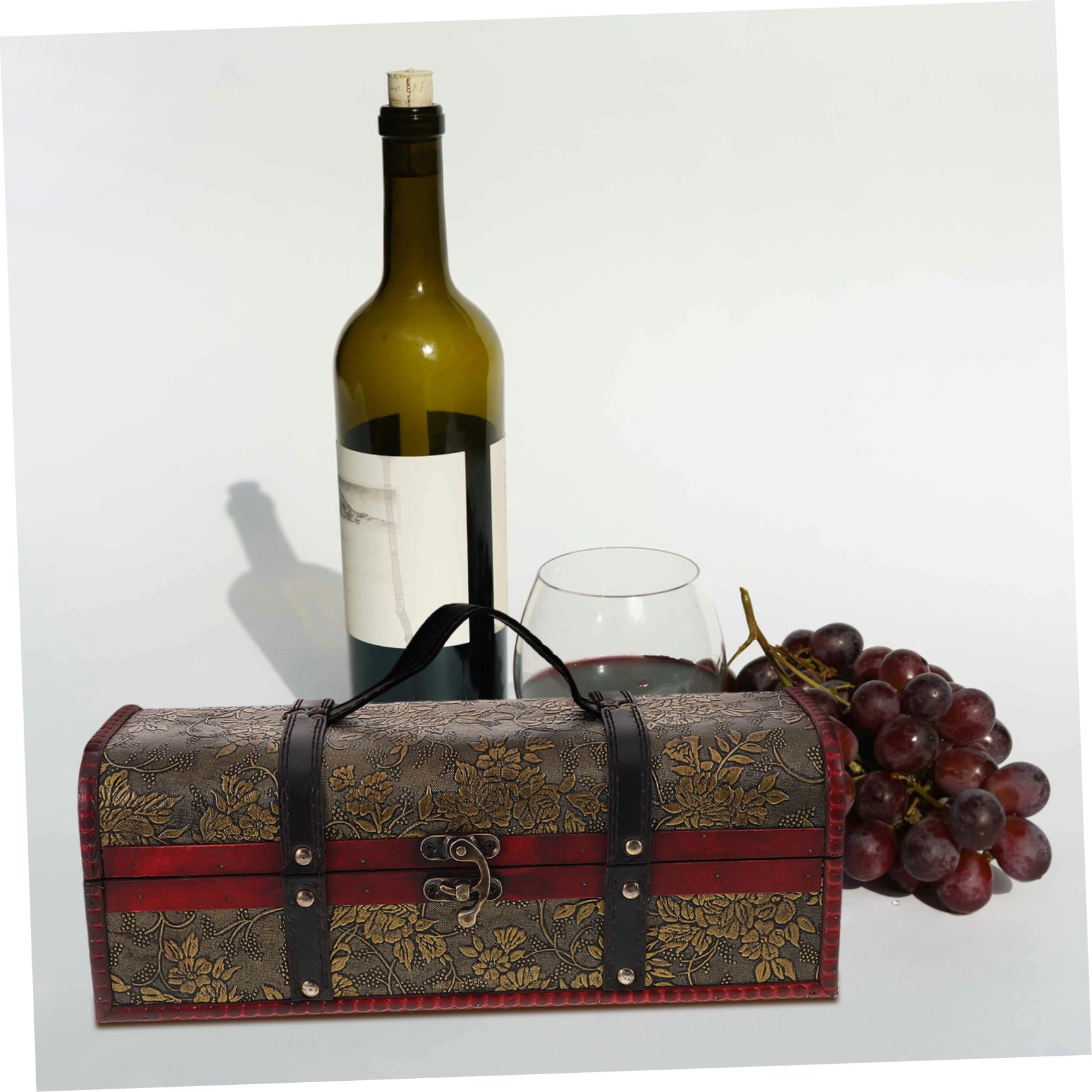 GLEAVI Scatola Vino Retro con Maniglia Confezione per Bottiglie da Vino per Regali e Speciali Sicura Viaggi