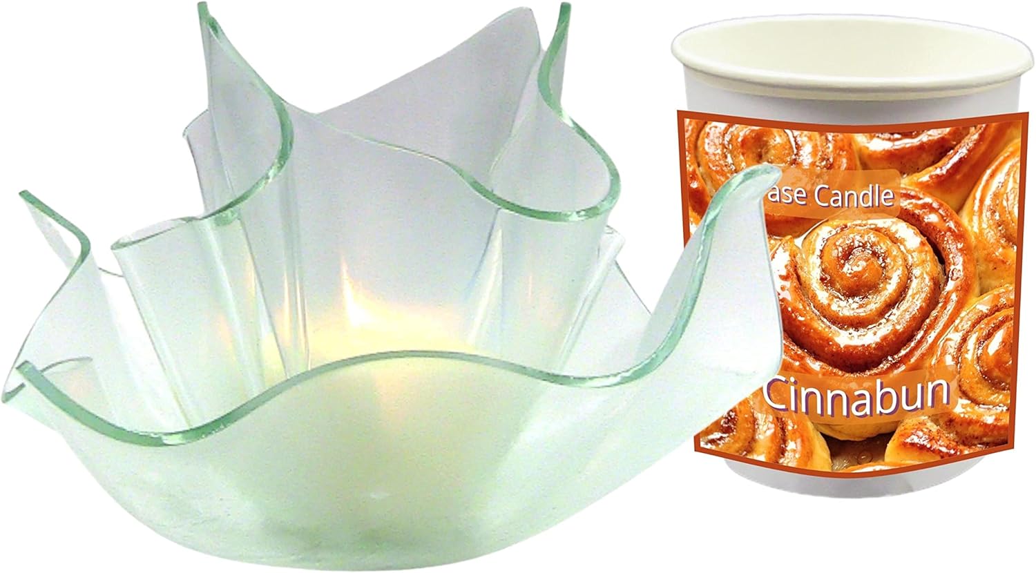 Cinnabun Vase Candle - Cinnamon, Brown Sugar, Cake, Icing. (Clear Set)