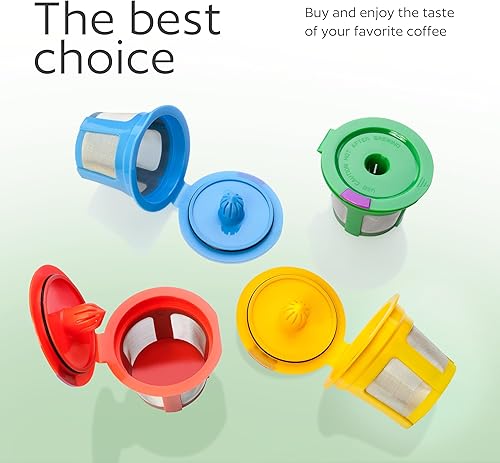 Miniatura 5 de Breworo K-Cup, filtros reutilizables para cafeteras Keurig 1.0 y 2.0 modelos K200, K250, K300, K350, K400, K450, K460, K500, K525C, K550, K560, set