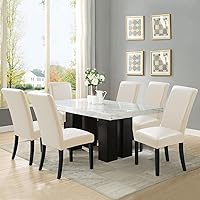 Vista 37 de YISUN Fundas para sillas de comedor, de piel sintética maciza, impermeable y resistente al aceite, funda protectora para silla de comedor