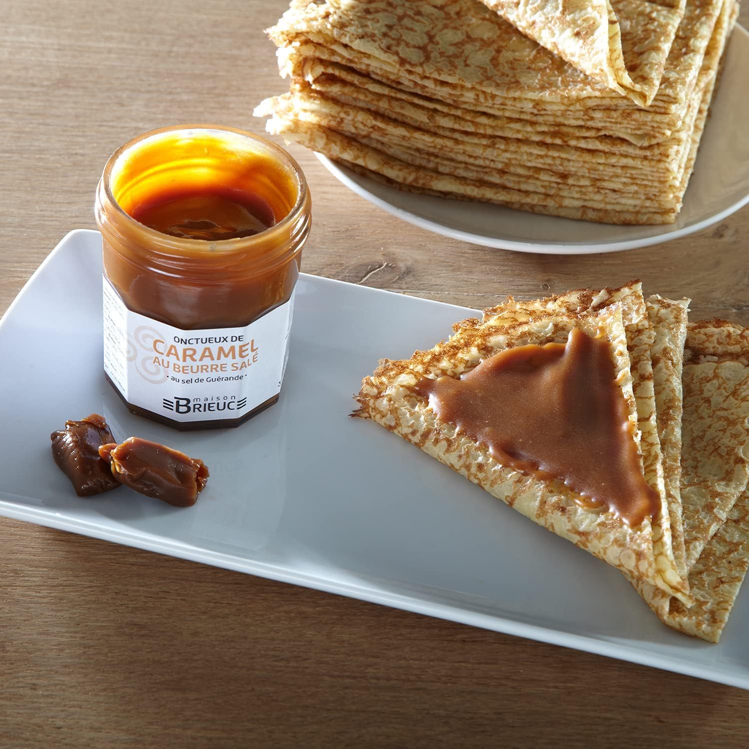 GOUTER BRETON - Lot de 3 SACHETS de Crêpes L'Authentique PAYSAN BRETON *6 (18 crêpes) + 1 POT au Caramel Beurre Salé BRIEUC de 210g