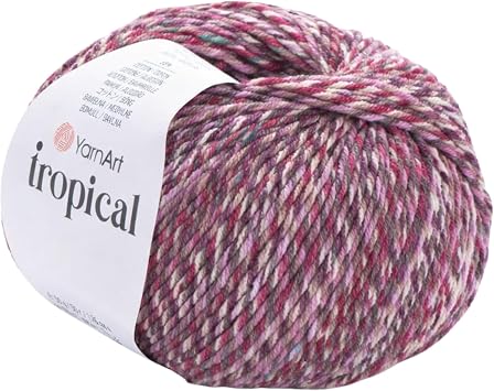 YarnArt Tropical Sport Yarn 55% Cotton, 45% PAC Multicolor Knitting & Crochet Yarn 50g 174 yds | Soft, Durable & Lightweight | Perfect for Amigurumi, Clothing & Accessories 619