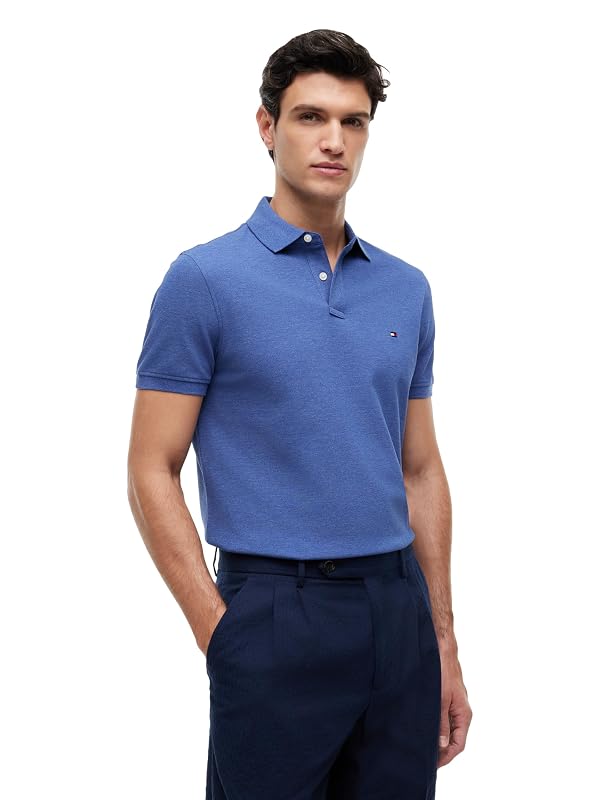 Tommy Hilfiger Men's 1985 Regular Short Sleeve Polo, Indigo Heather Small by Tommy Hilfiger - Used condition - US$34.14