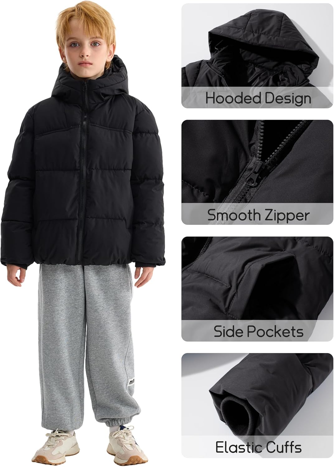 Happy Cherry Girls Winter Coat Kids Puffer Jacket Boys Down Jacket Kids Winter Warm Dress Coat Waterproof Outerwear - Image 5