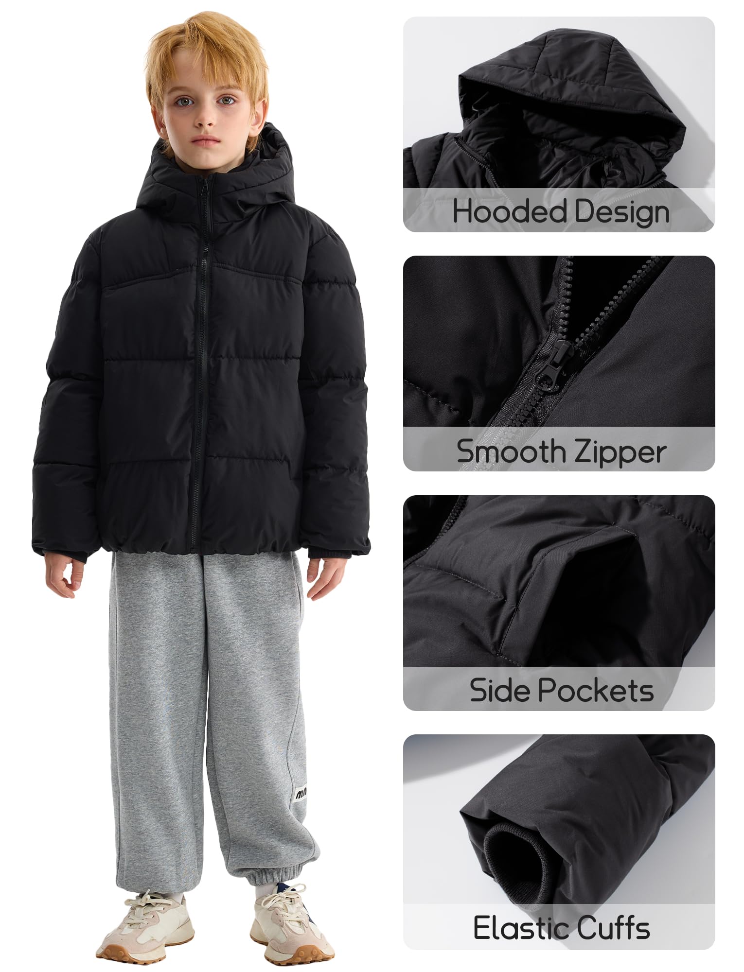 Happy Cherry - Cappotto Caldo Inverno con Cappuccio Ragazzo Ragazza Giacca Imbottita Bambini Ragazze Vestiti spessi Caldi per Neve All'aperto - 5-12 Anni