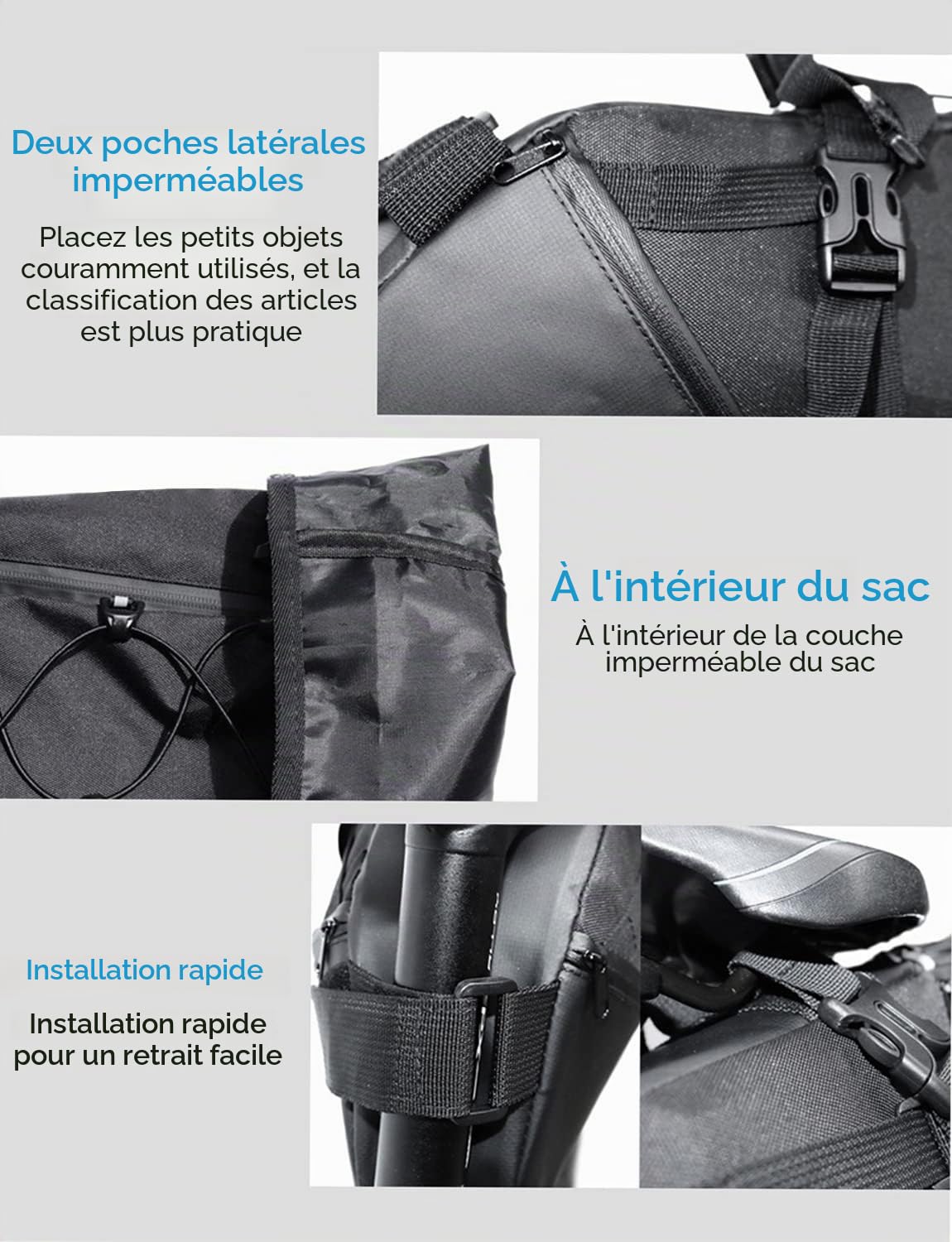 Lixada Sacoche pour porte-bagages arrière de vélo multifonction, Bike Saddle Bag - 10L