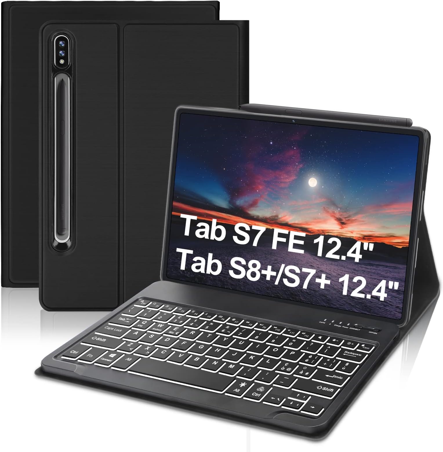 Custodia Per Tastiera Compatibile Con Samsung Galaxy Tab, IPad E Redmi Pad Se With Detachable Wireless Bluetooth Keyboard 150mah And Pencil Holder P 34462984
