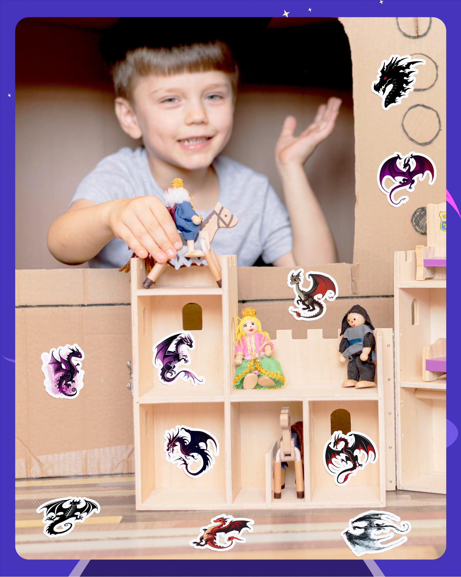100PCS Fantasy Book Vinyl Stickers – Dragons, Castles & Magical Creatures | Waterproof Decals For Journals, Bottles & Laptops - View #6