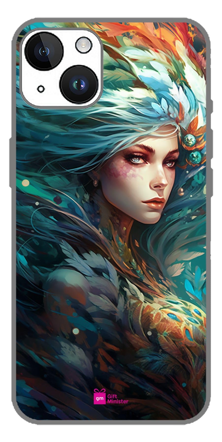 Gift_Minister|Silicone Designer Cover For Apple Iphone 14 Graycover - Anime White Phoenix Underwater Cyan Brown Image Graffiti Beige Aquamarine Comfortable Grip Scratch Resistant Protective 1Pcs 1696E