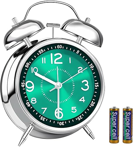 Miniatura 18 de pxy - Reloj despertador retro para personas con sueño profundo con esfera 3D, funciona con baterías (baterías incluidas), 10 cm, reloj de alarma