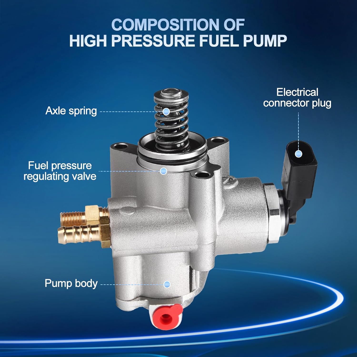 High Pressure Fuel Pump 06F127025L Replacement for Audi A3 2005-2008 A4 2005-2009 TT Quattro 2011, for Volkswagen VW Jetta 2013 Passat 2.0L High Pressure Pump Replace 06F127025H 06F127025J HPP0004