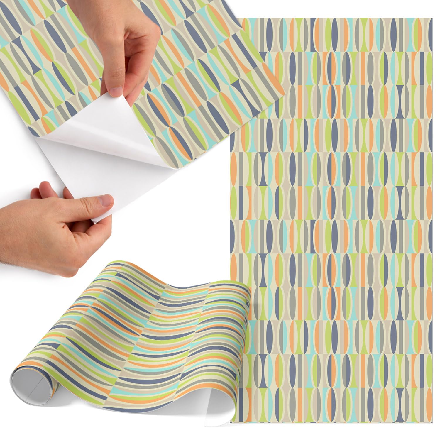 Vinilo adhesivo mate e impermeable de 75x150 cm con motivos decorativos coloridos