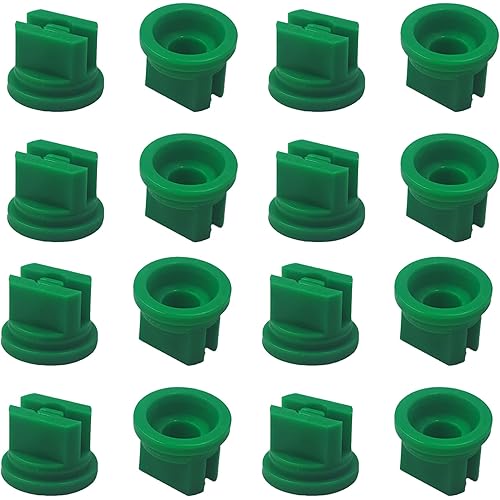 16Pcs 110 Degree Flat Fan Spray Nozzle Tips Set, 0.15mm Aperture Plastic Spray Tips for Backpack Sprayer Agricultural Greenhouse Garden Weeding Equipment（Green）