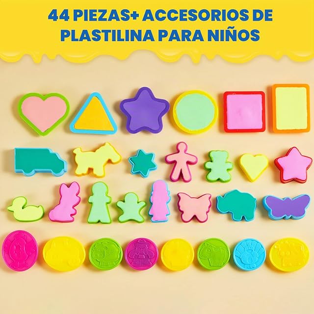 Foto 4 de 8 de JOYIN Herramientas de Plastilina 44 Piezas Moldes Juguetes Educativos Juego de Imitación para Niños Bebé…