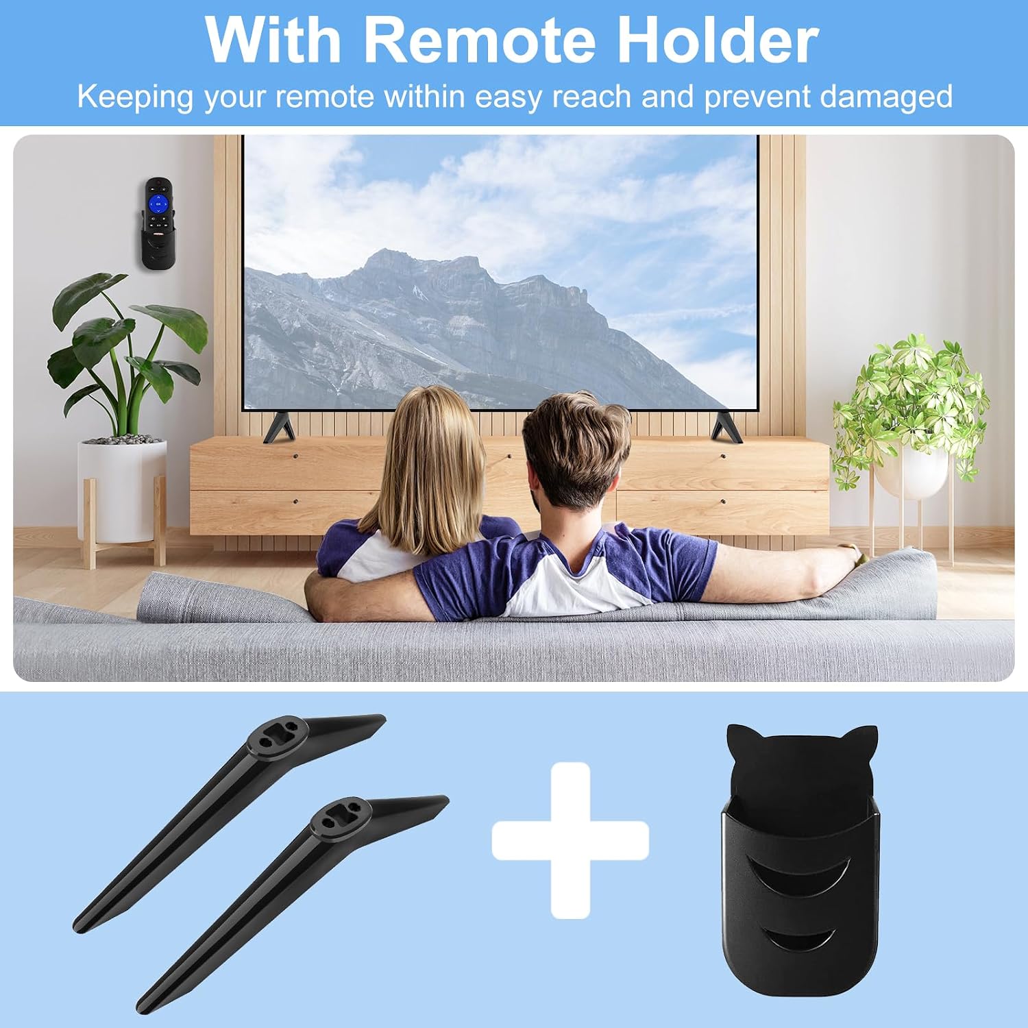 TV Legs for TCL Roku TV Stand Legs Replacement for TCL 28" 32" 40" 43" 49" 50" 55" 58" 65" 32S359 32S355 40S355 43S455 50S525 55S435 65S455 Roku TV Stand Base for TCL TV with Screws(Upgraded Version) image 3