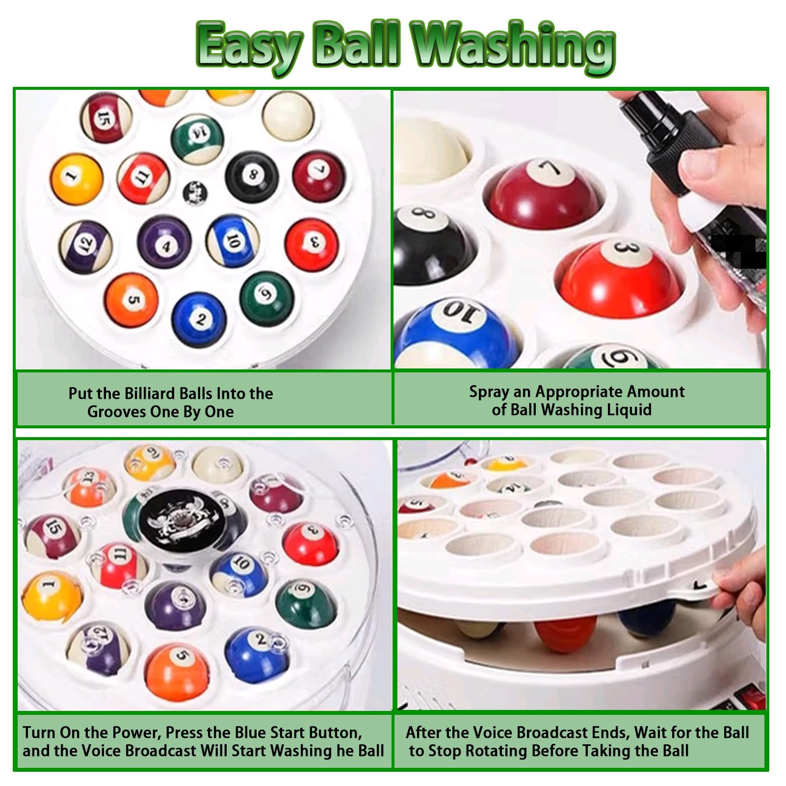 Maszyna do polerowania bilardów Snooker Ball Cleaner 16,22Billiard Ball Automatic Cleaning Elektroniczna maszyna czyszcząca do zestawów bilardowych Zestawy bilardowe 16balls