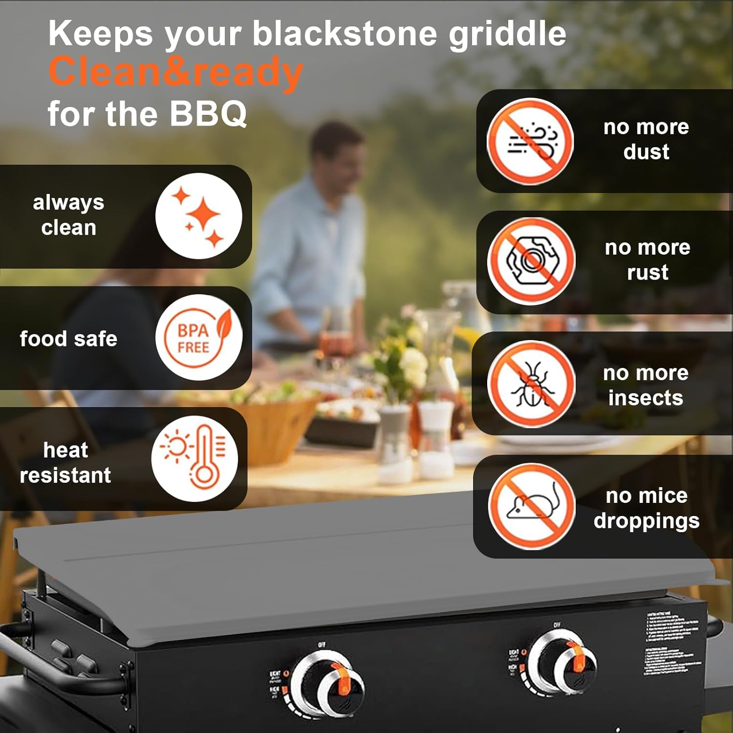 Silicone Griddle Mat for Blackstone 28 Inch XL Griddle, Full Edge Reusable BBQ Grill Cover, Heavy Duty Non-Stick Griddle Accessories(Gray)