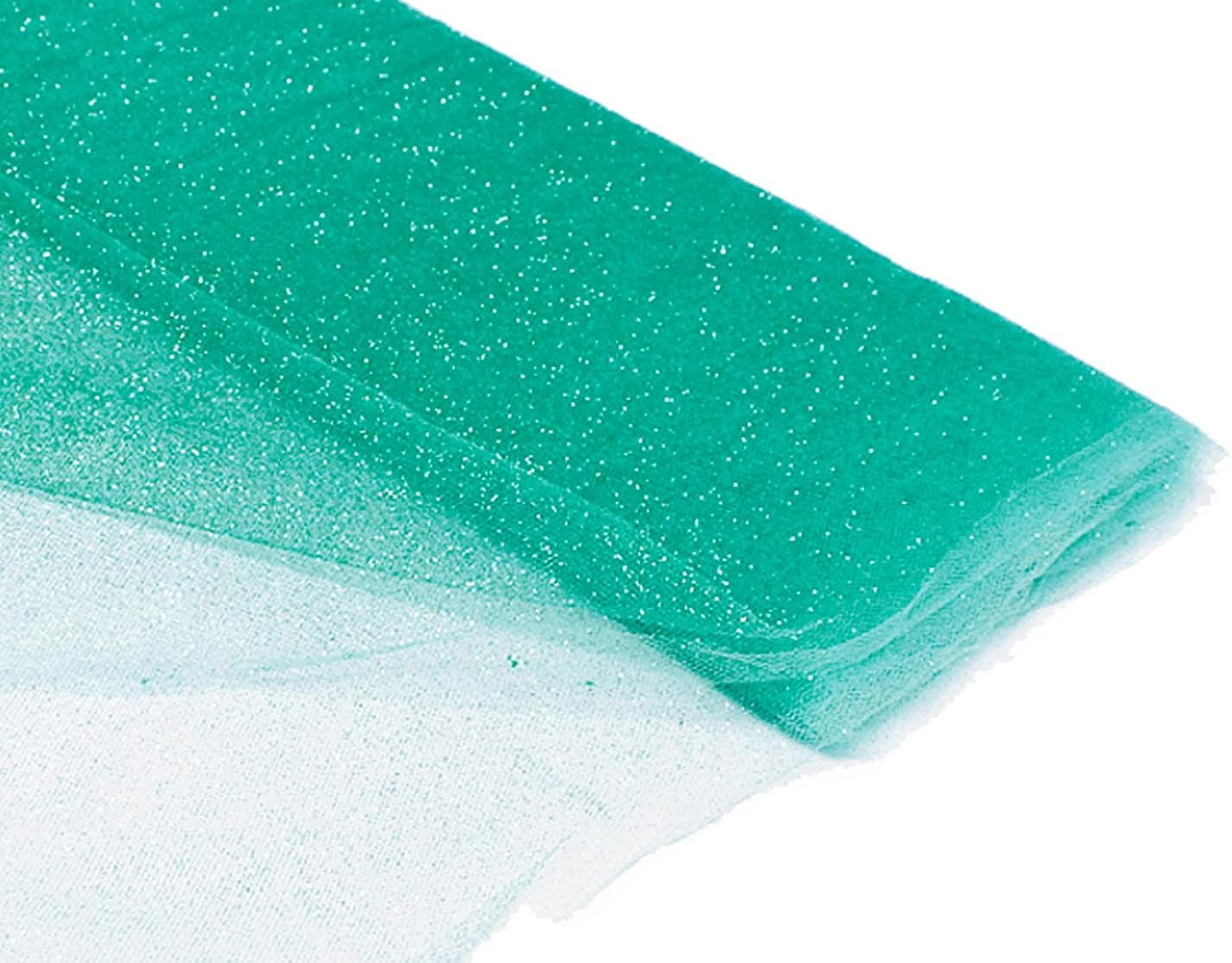 54 by 10 Yards (30 ft) Glitter Fabric Tulle Bolt for Wedding and Decoration (Aqua)