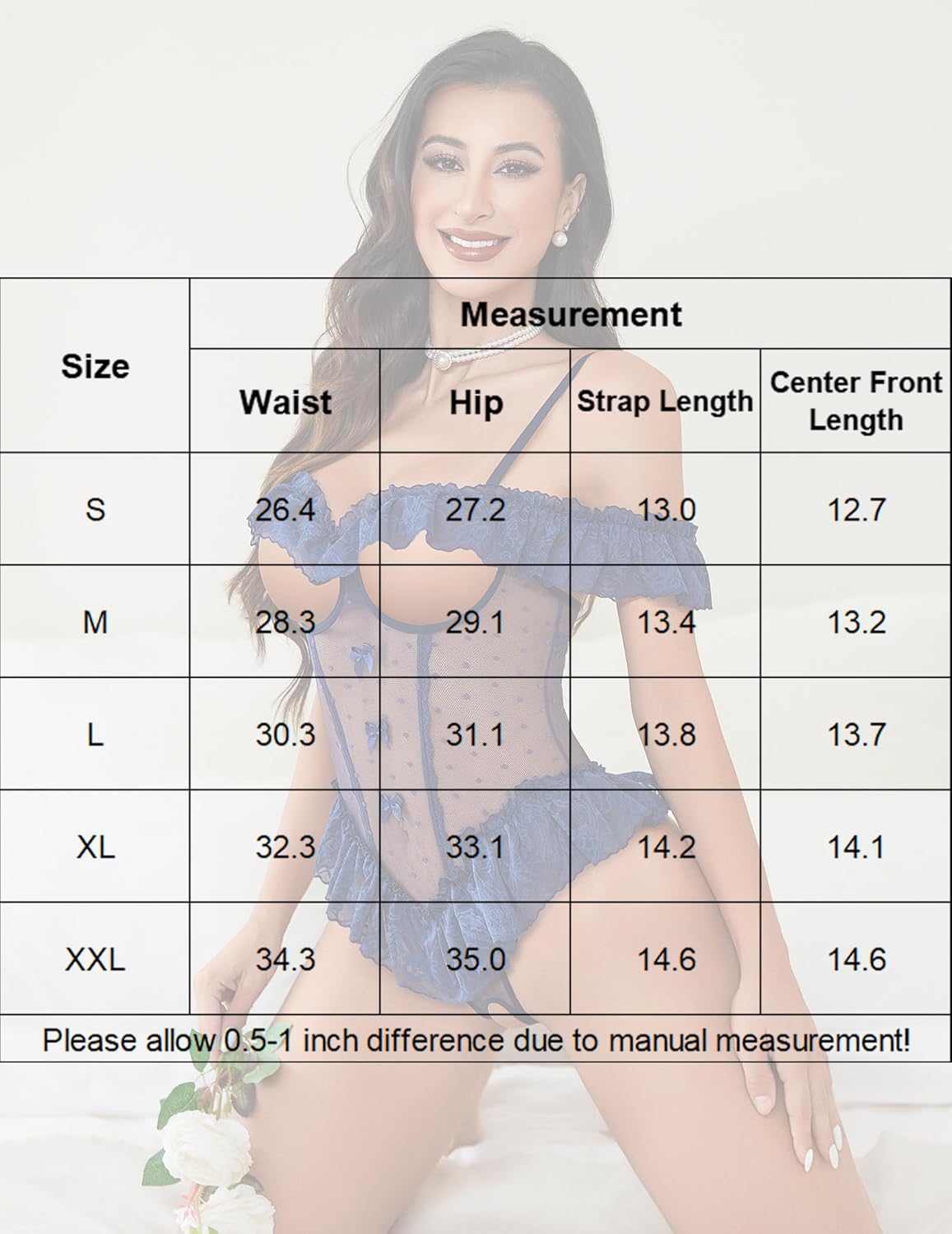 Avidlove Lingerie for Women V Neck One Piece Bodysuit Lace Ruffle Babydoll Off Shoulder Rave Outfits - Image 5