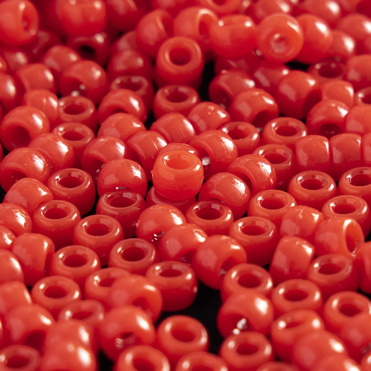1000 Pcs Acrylic Red Pony Beads 6x9mm Bulk for Arts Bracelet Necklace Jewelry Making Earring Hair braiding