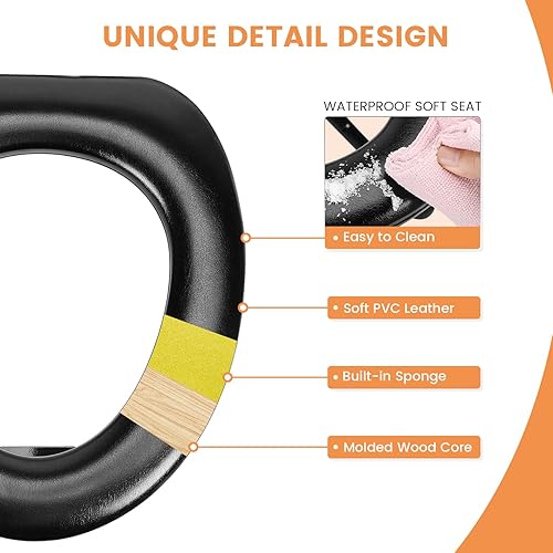 Miniatura 5 de Heytrip Inodoro portátil mejorado para acampar con 40 bolsas de inodoro, inodoro de acero inoxidable de 350 libras de capacidad para acampar con