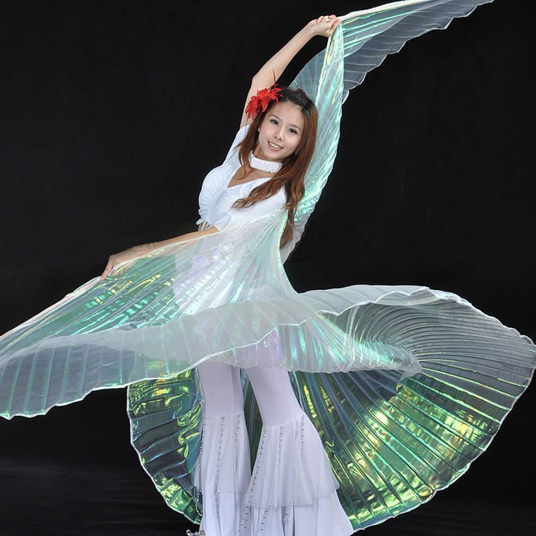 Calcifer Alas De Isis Para Danza Del Vientre - Alas Egipcias De Poliéster De 300 Cm, Regalo Para Navidad Y Espectáculos