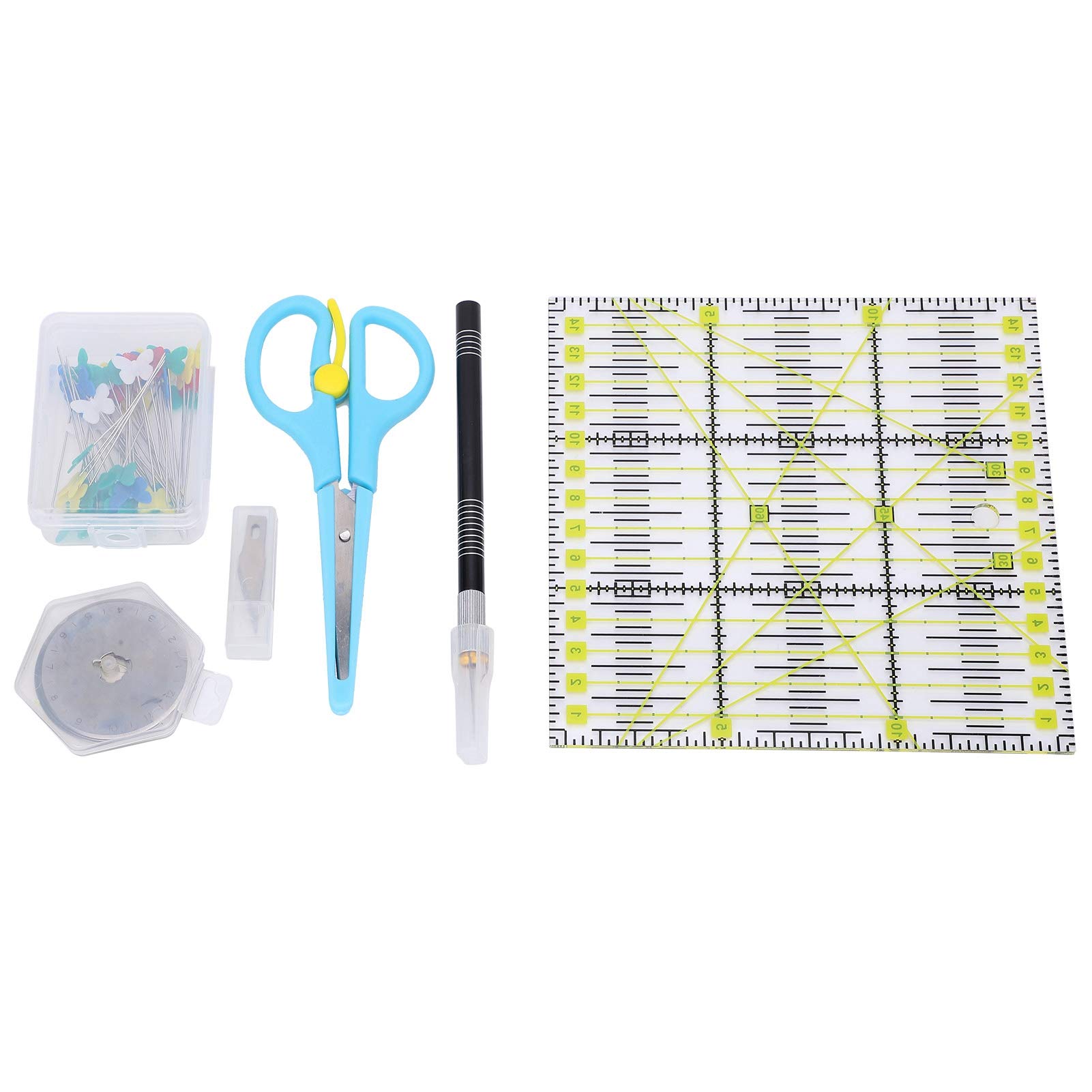 Set Taglierina Rotante, Kit Taglierina per Tessuto con 5 Lame Rotonde 1 Taglierina Rotante per Tappetino da Taglio A4 per Tessuto