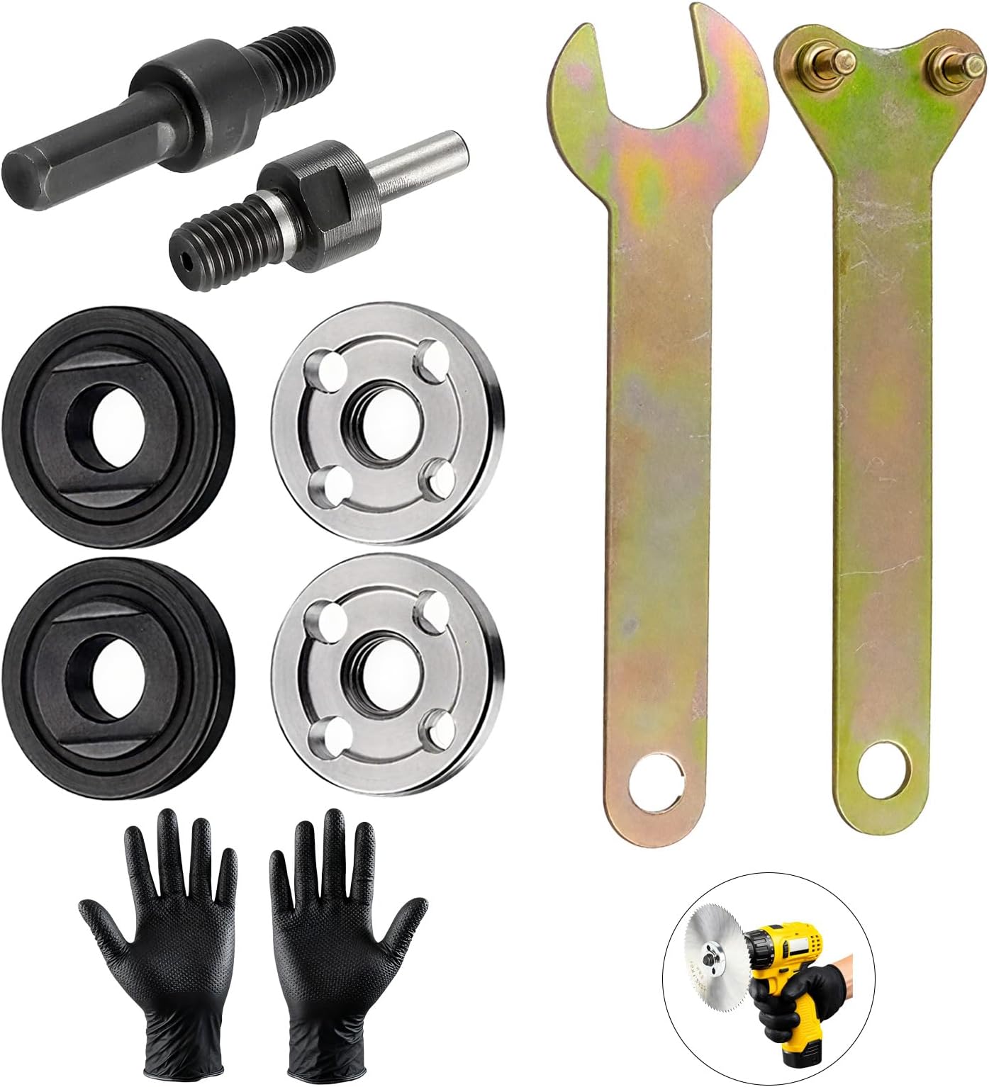 Electric Drill to Angle Grinder Adapter, Angle Grinder Connector Set with 6mm and 10mm Drill Arbor Mandrel Adaptor, Suitable For Cutting, Polishing, and Grinding