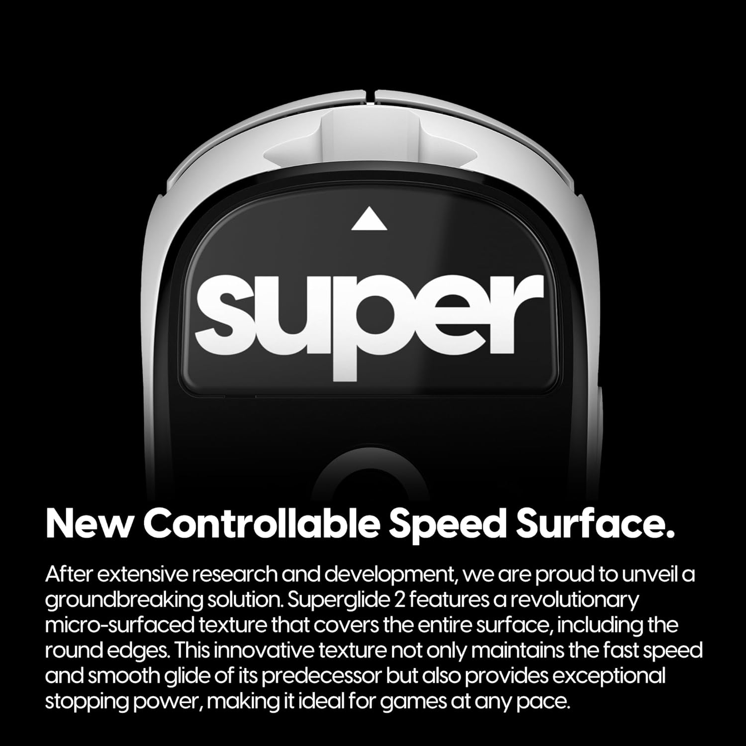 Superglide Glass Mouse Skates for Logitech G Pro X Superlight1 - Polished Round Edge, Ultra Smooth, Durable Gaming Mouse Feet (Type-C, Black)