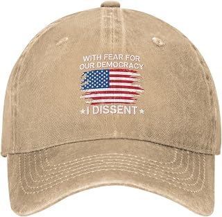 with Fear for Our Democracy I Dissent Golf Hats Pro Democracy American Patriotic Retro Dad Caps Fitted Denim