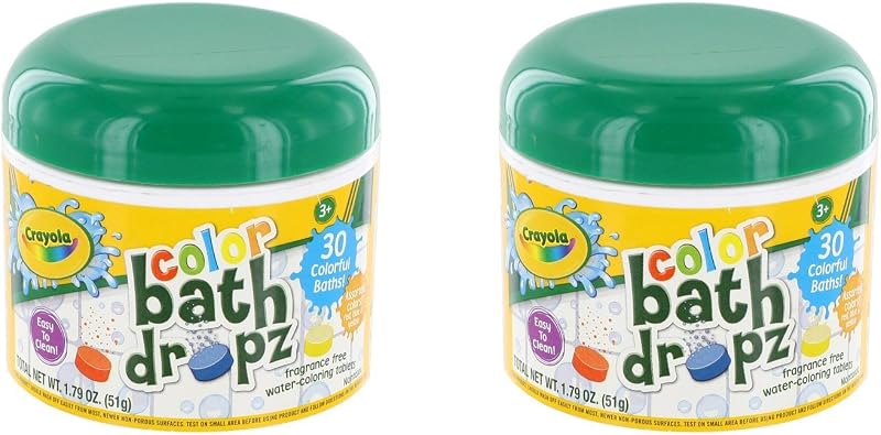 Crayola Bath Dropz Bombas de Banho em Tabletes, Cores Sortidas, Pacote com 2