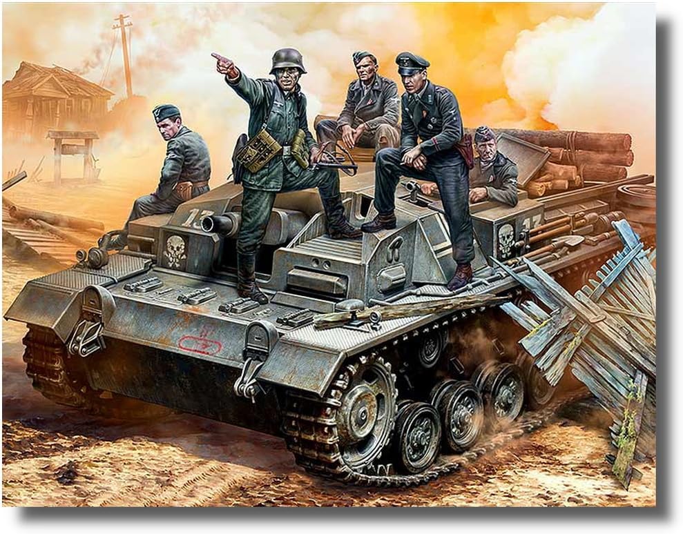 Master Box MB35208 1/35 German Assault Artillery 4 + 1 Infantry Commander Enemy is Behind The Forest! Plastic Model