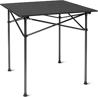 Amazon Basics Mesa de Camping, Alta, 70.2 cm (W) x 70.2 cm (D) x 70.0 cm (H), Negro/Gris Oscuro