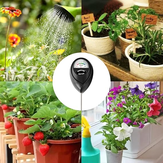 Soil Moisture Meter, Plant Water Meter Soil Meter Moisture Sensor Hygrometer for Indoor Outdoor Plant Care,No Battery Needed(Black)