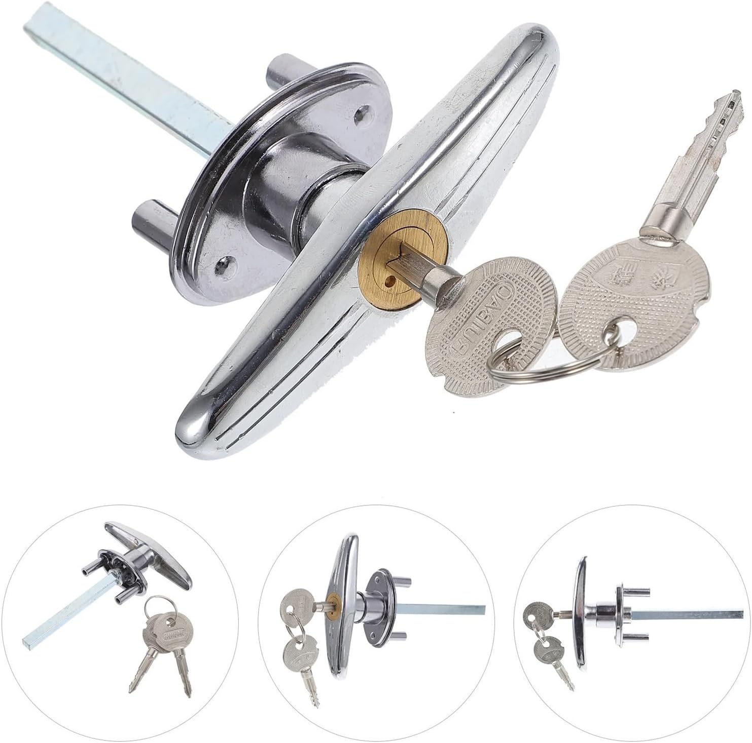 Emergency Release Lock Kit 3 Set Garage Door Lock Kit - Quick Release T Handle, Exterior Latch