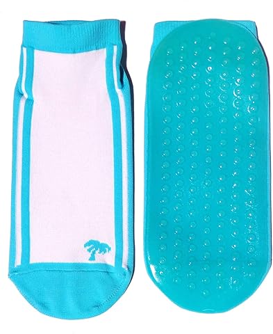 Weri Spezials Calcetines de playa para bebés, niños y adultos con revestimiento ABS, calcetines de playa para niñas y niños, zapatos de natación con palmeras